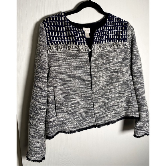 Chico's Tweed Woven Blazer Jacket - Picture 3 of 6